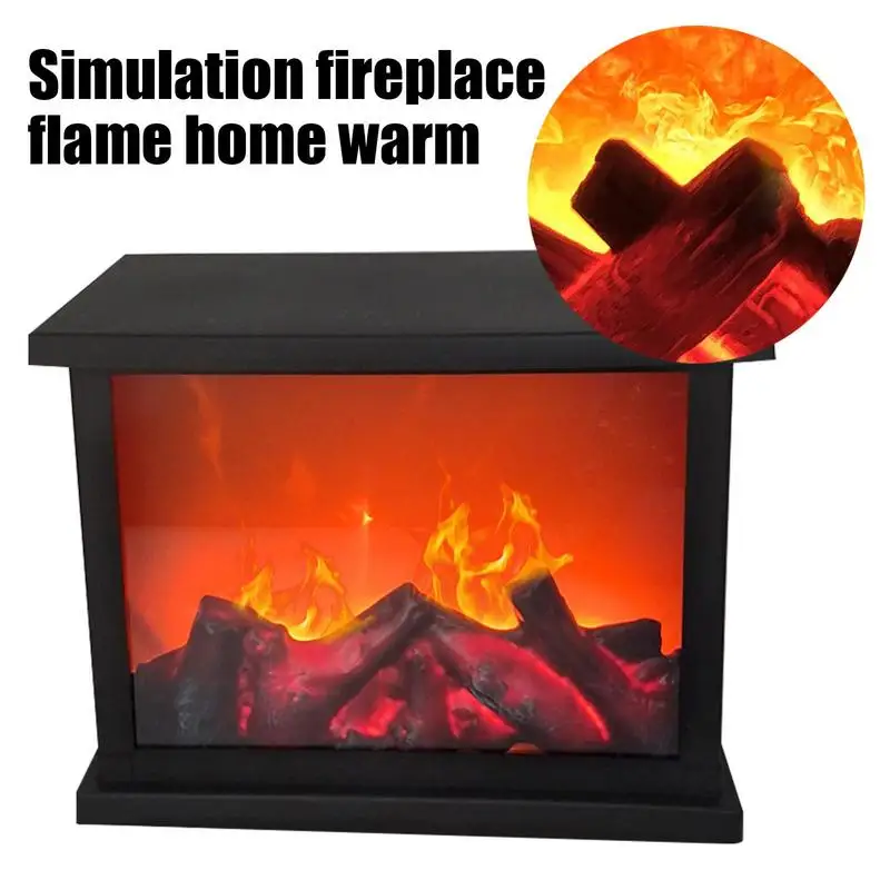 

LED Flame Lantern Lamps Decorative Fireplace Simulated Flame Effect Flameless Night Light Home Christmas Decoration Xmas Gifts