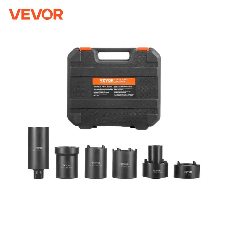 VEVOR Spindle Nut Socket Tool Kit 1/2 inch Drive 6 Piece Axle Hub Nut Socket Set Vehicles Axle Spindle Nut Retainers Remover