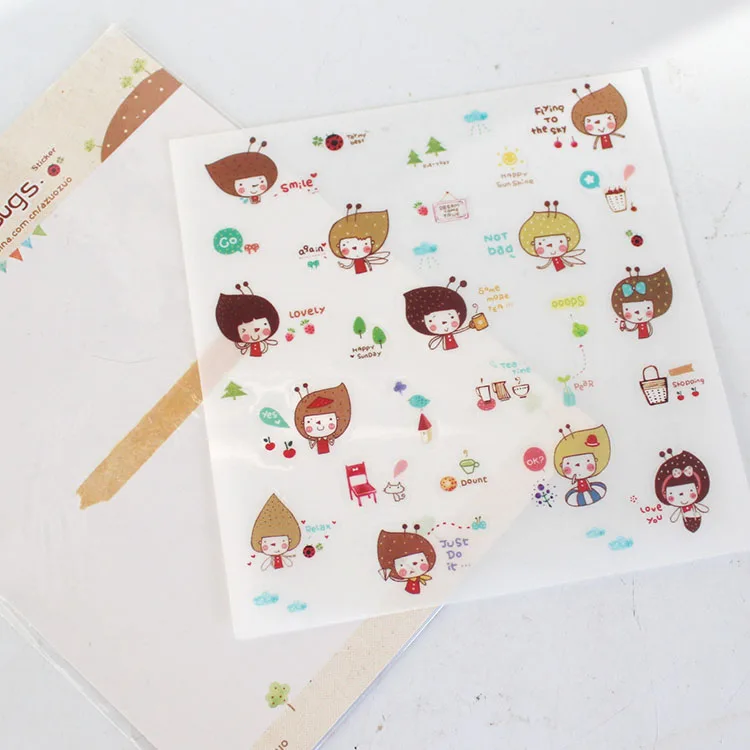 Cookie Mädchen Katze Pflanze Haustier Wasserdichte Hand Konto Flache Telefon Fall DIY Aufkleber Malerei Scrapbooking Material – Detail 21