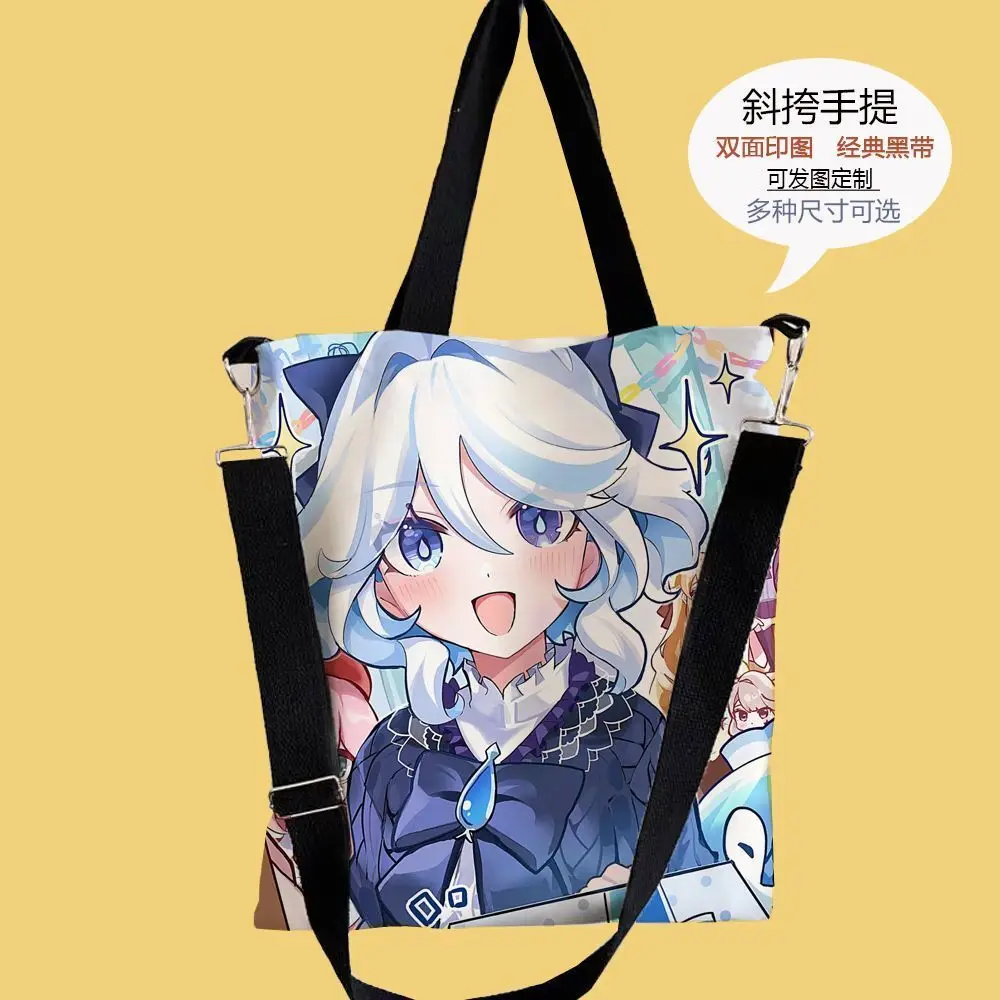 Genshin Impact Funina Canvas Student Tote Tutoring Shoulder Makeup Handheld Large Capacity School Bag Ani