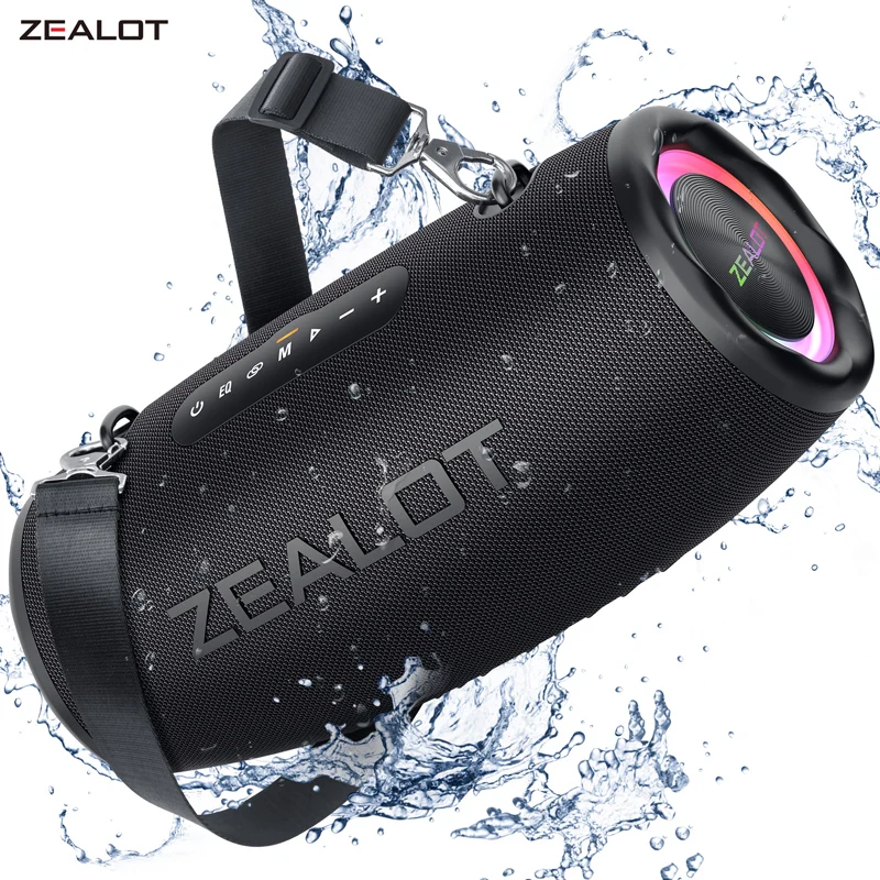 ZEALOT-S87 Outdoor Portable Wireless Bluetooth Speaker 80W High Volume Subwoofer Sound  Performace IPX6 Waterproof camping