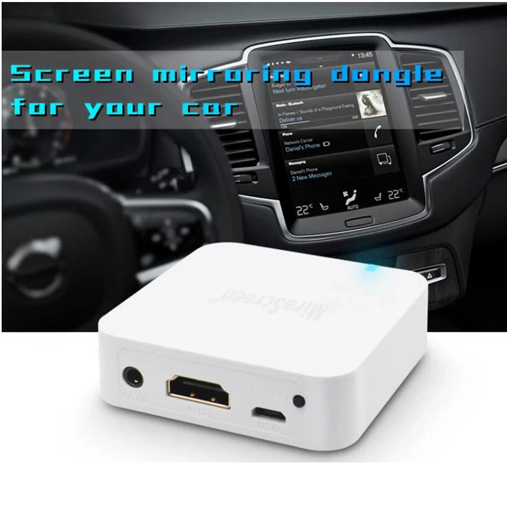 X7 Car Auto Media DLNA Miracast Airplay Screen Mirroring Dongle TV Stick Wireless AV Output Video Streamer Display WiFi Player