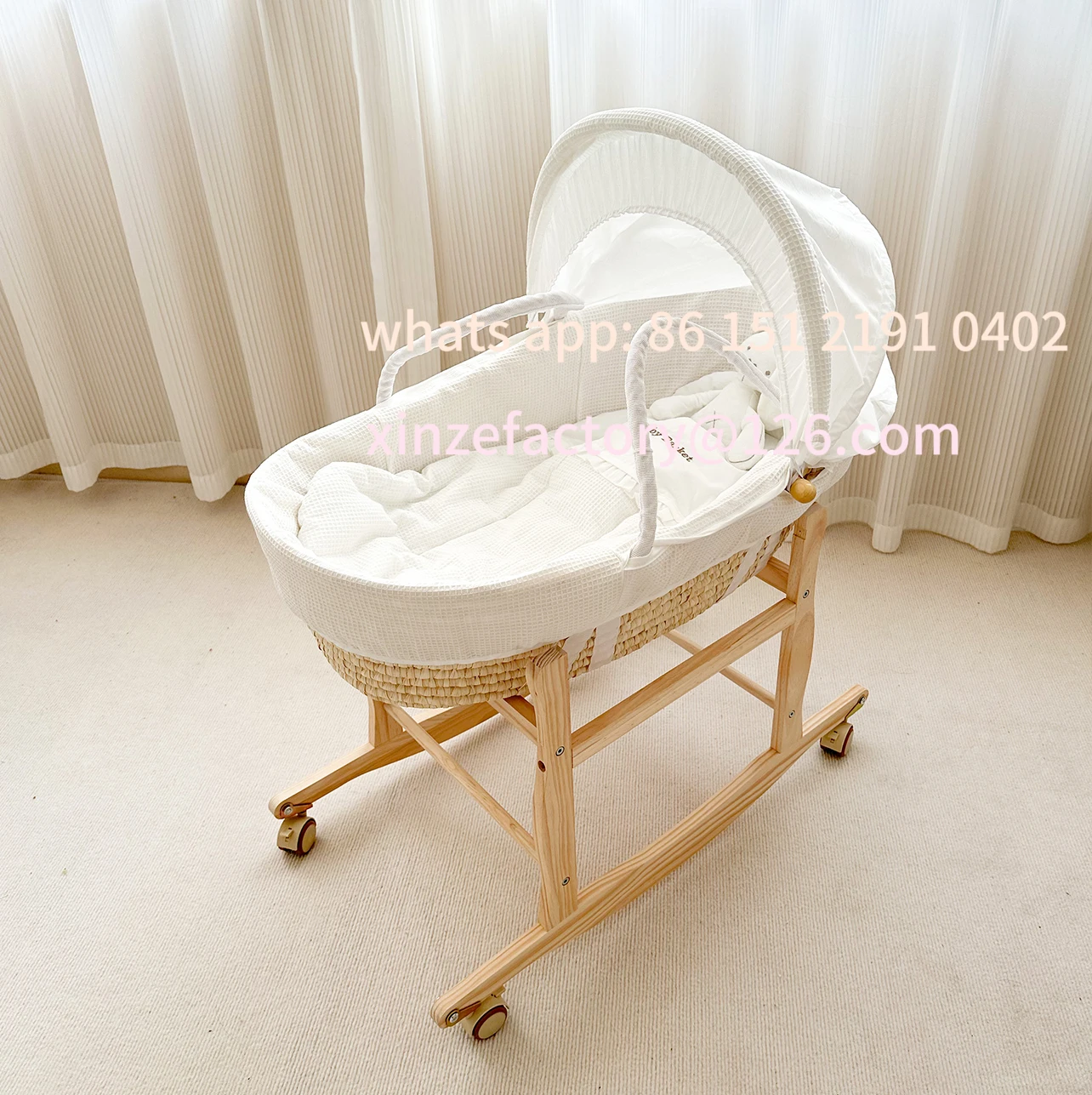 Customizable Portable cradle, hand-woven bed-in-bed, hand basket