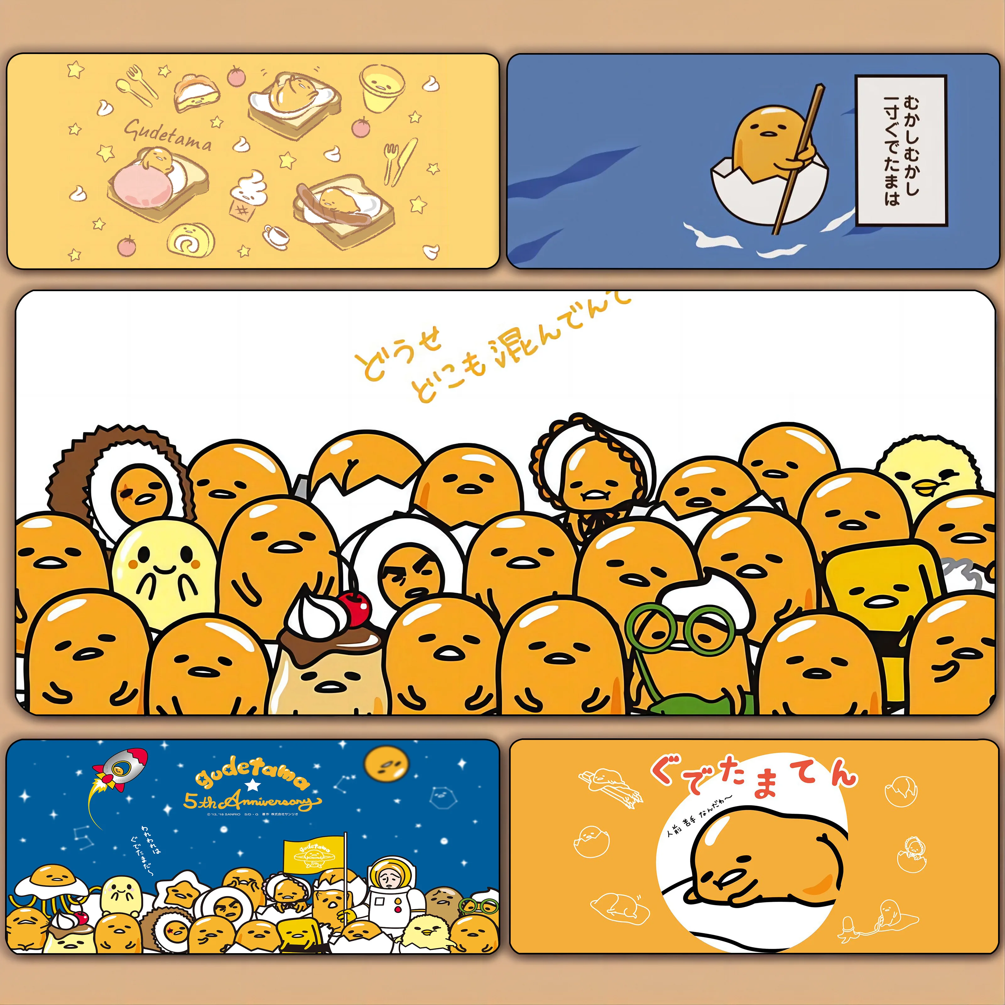 Yellow Cartoon G-Gudetama Mousepad HD Printing Computer Gamers Locking Edge Non-slip Mouse Pad XXL90x40cm Keyboard PC Desk Pad