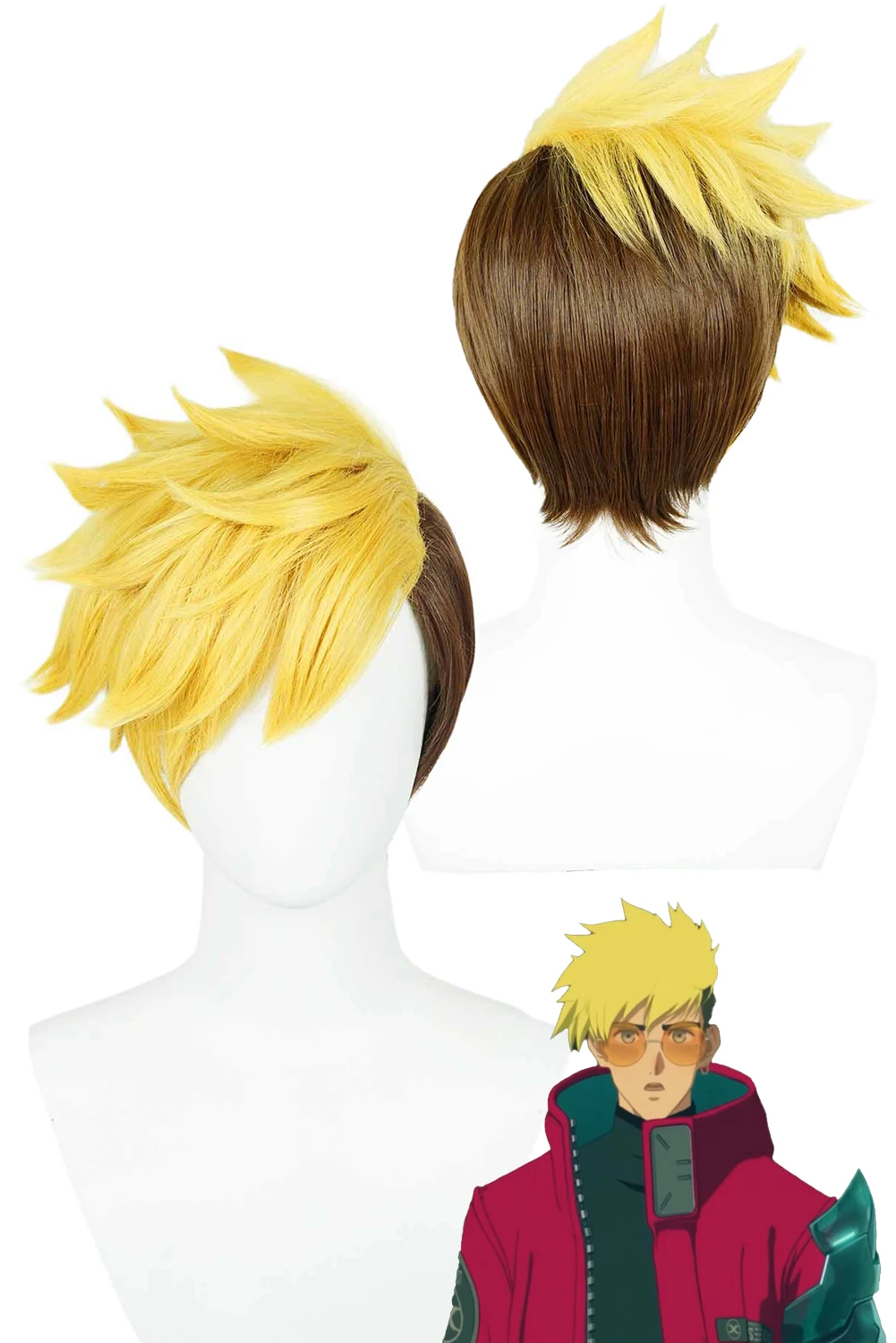 Anime TRI Cosplay GUN Cosplay Costume Accessories Vash The Stampede Wigs Men Roleplay Fantasia Props Halloween Hair Decor