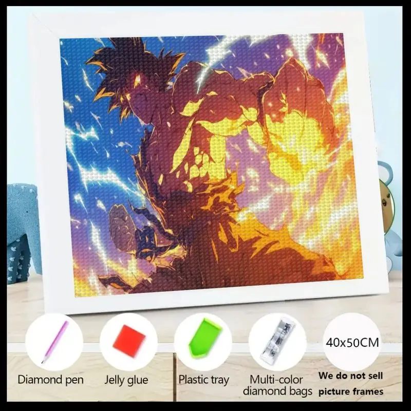 

1 шт. 5D алмазная живопись супергерой искусство DIY ремесленный набор с красочными кристаллами - яркий дизайн пламени, идеально подходит для домашнего декора, Inclu
