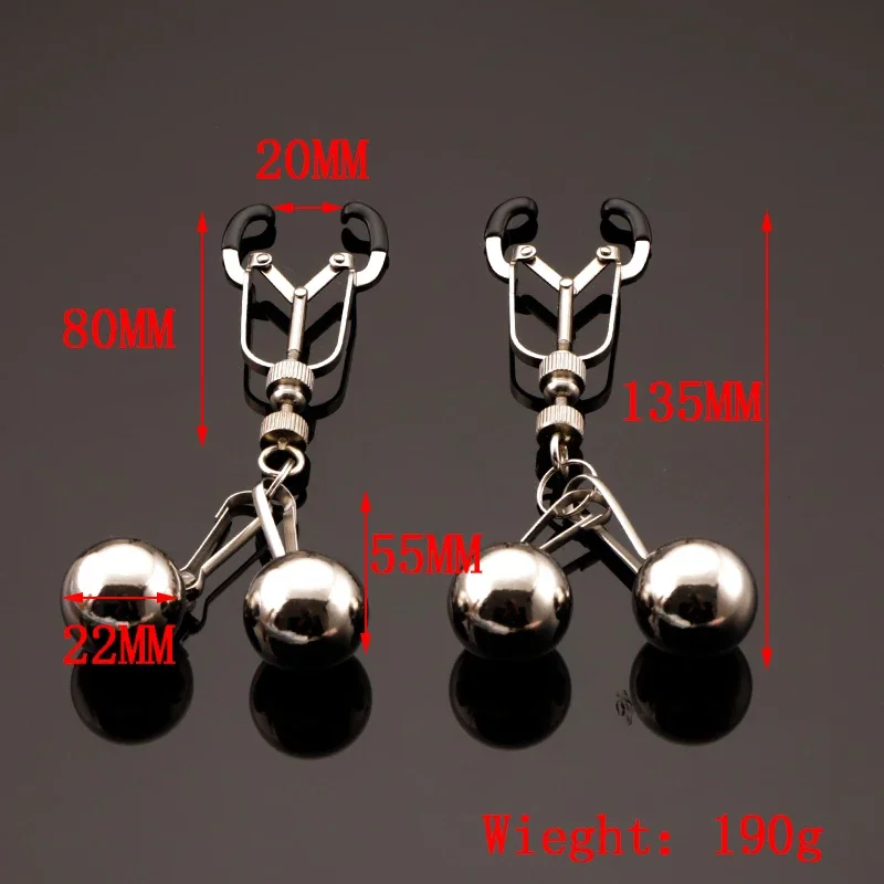 Heavy Breast Clips Weights Hanging Balls Nipple Tease Sex Toys Bondage Accessories Nipple Massage Clamp BDSM Sex Toys For Women