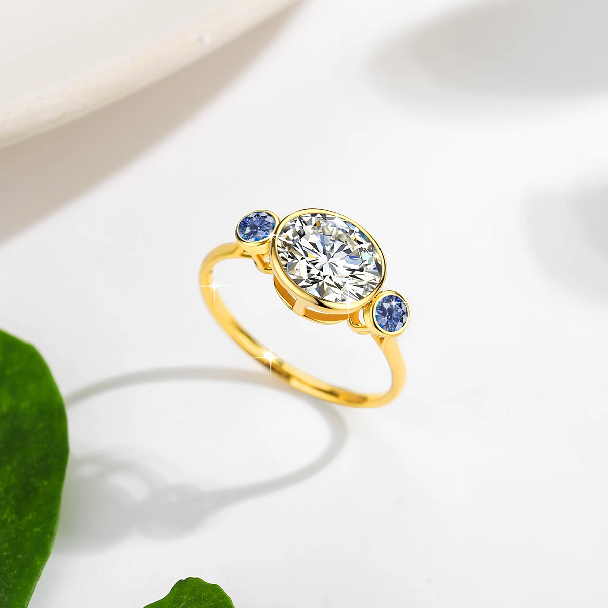 Oval Cut Moissanite Rings Au585 for Women Real 14K Gold 2CT D VVS1Luxury Jewelry Engagement Wedding Gifts