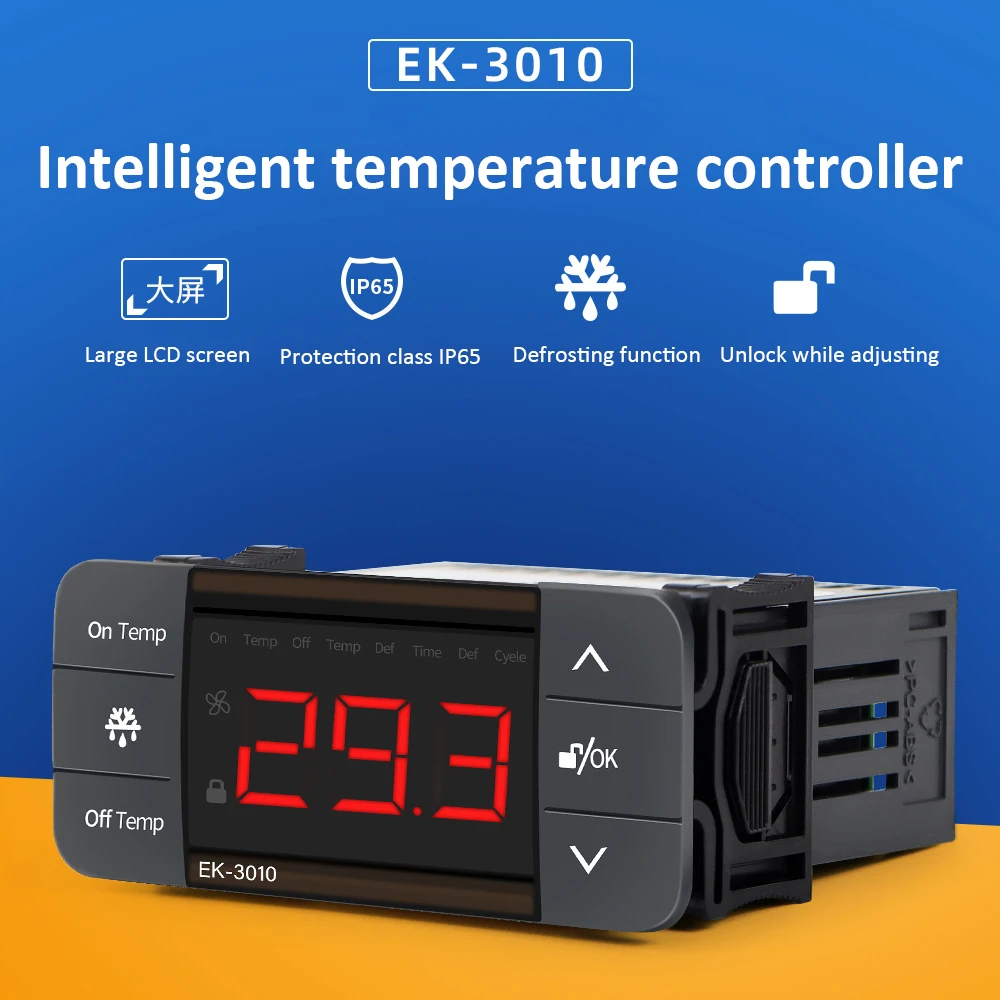 EK-3010/EK-3020/EK-3030 cyfrowy termostat regulator temperatury ogrzewanie chłodzenie chłodzenie wentylator rozmrażania czujnik termostatu