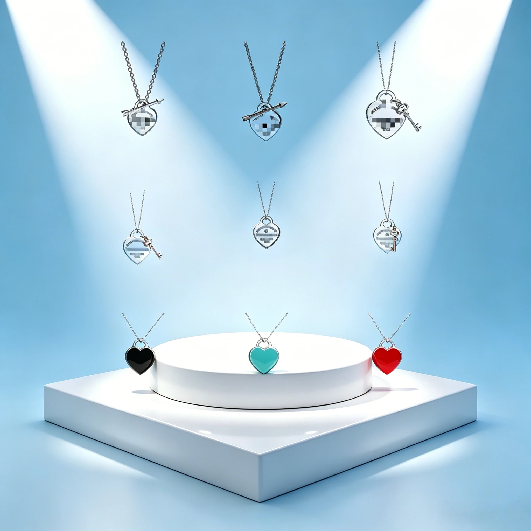 

High-version heart-shaped keychain necklace with fashionable enamel heart pendant decoration. 2024 new style short length.