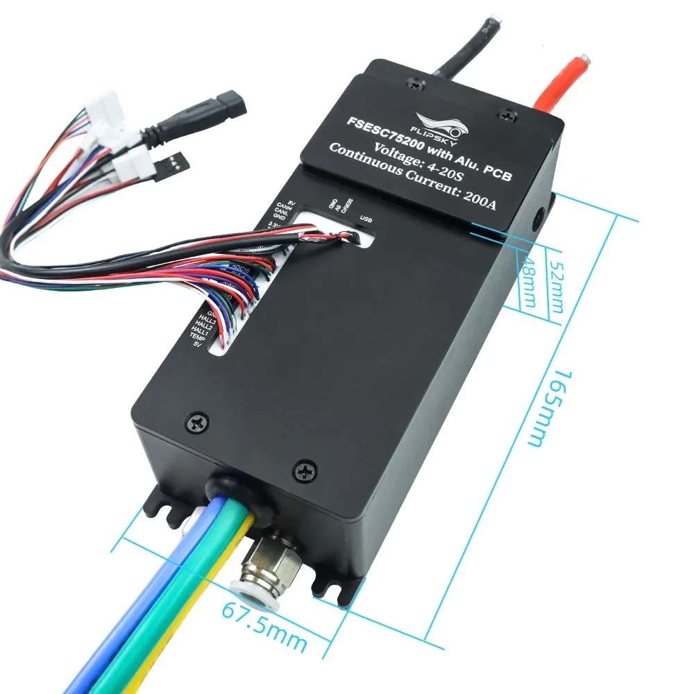 Flipsky 84V 300A الحد الأقصى 75200 VESC ESC تبريد المياه مع Alu PCB للقتال روبوت ركوب الأمواج AGV روبوت دعم UART