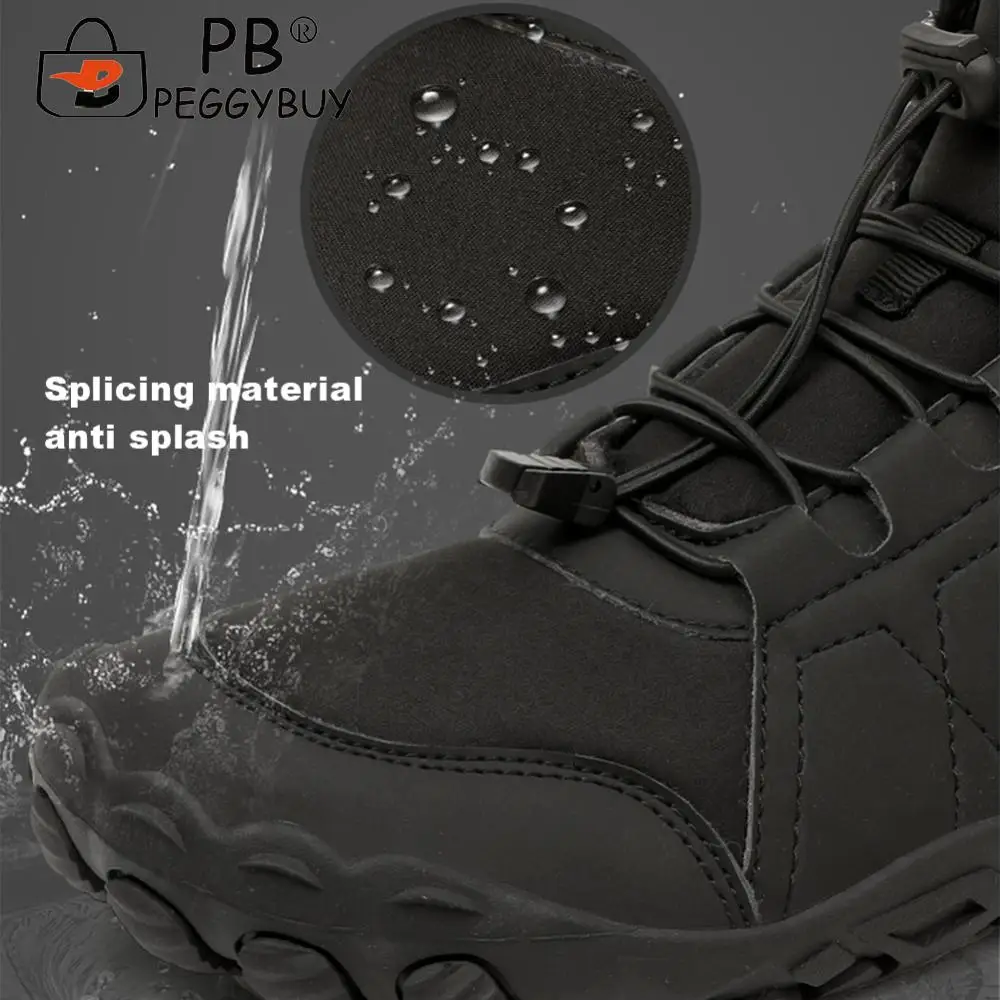 Зимние ботинки босиком. Высокие туфли босиком. Водонепроницаемые минималистичные ботильоны. Термальные повседневные зимние ботинки для пеших прогулок, альпинизма.