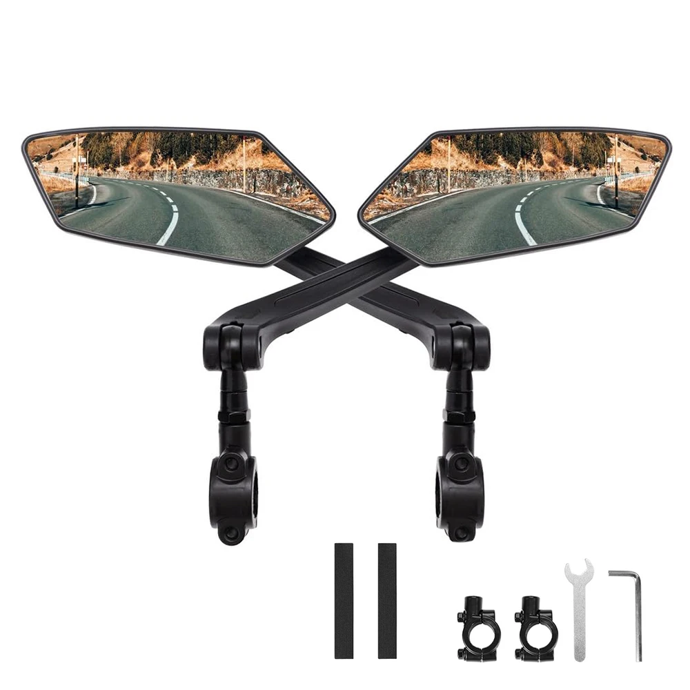 DOMEN Bicycle Rearview Bike 360° Rotate Adjustable Wide Angle Mirror Road Bike Handlebar Rear View Mirrors Bike Accessories