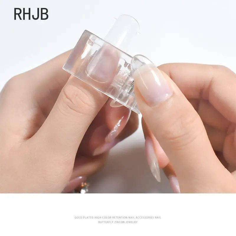 RHJB Nail Clip Tips Acrylic Nail Plastic Extension Clamp Fake Finger Polish Quick Building Mold Nail Builder Assistant Tool