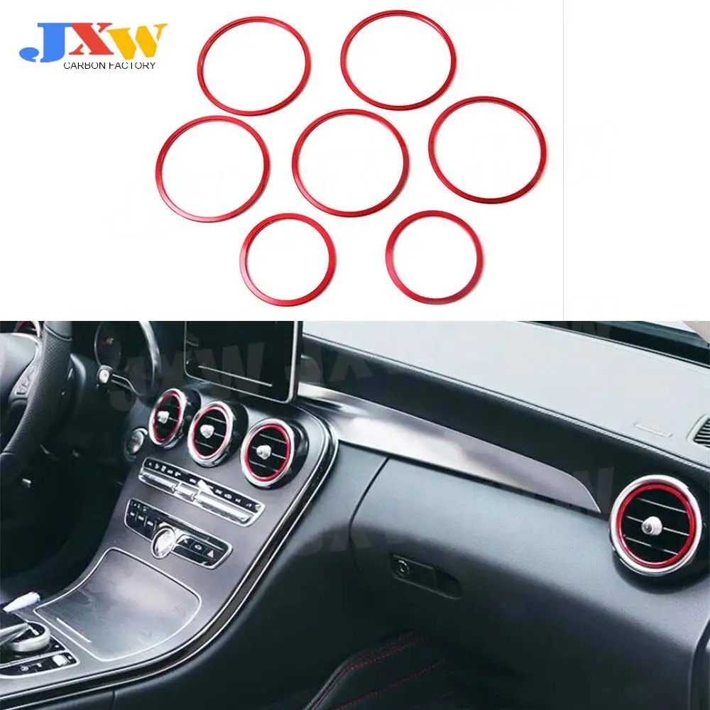 

ABS Material Air Conditioning Vent Decorative Ring 7 PCS For Mercedes Benz C GLC Class W205 X253 Auto Car Styling