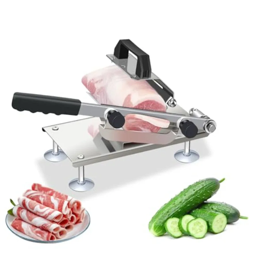

Manual Frozen Meat Slicer Meat Cutter for Hot Pot BBQ Cooking Adjustable Thickness Beef Mutton Roll Slicer Machine Ideal for Co