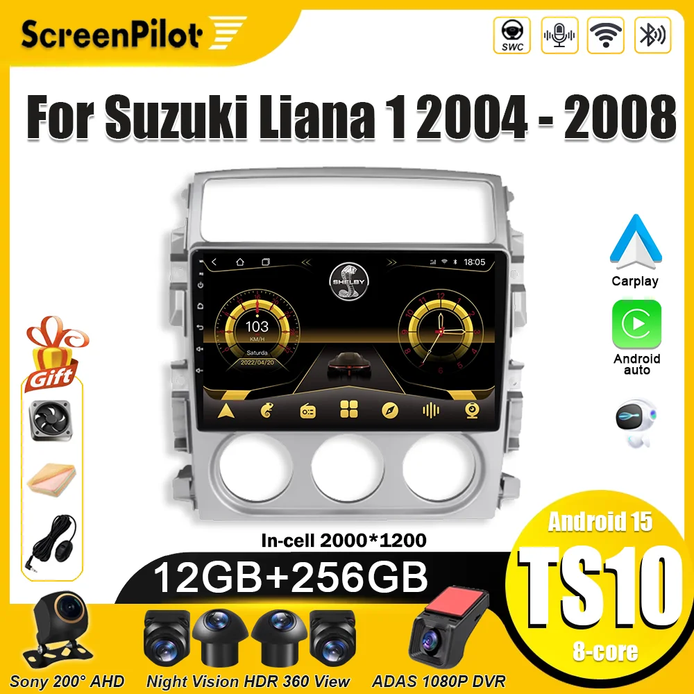 For Suzuki Liana 1 2004 2005 2006-2008 Car Android16 Radio 2 din Multimedia Video Player Carplay GPS Navigation Touch Screen 5G