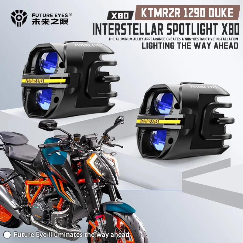 

FUTURE EYES X80-LED For KTMR2R 1290 Super Duke Spotlight With Cable, Backlight Switch, Trailer Sunshade Auxiliary Light