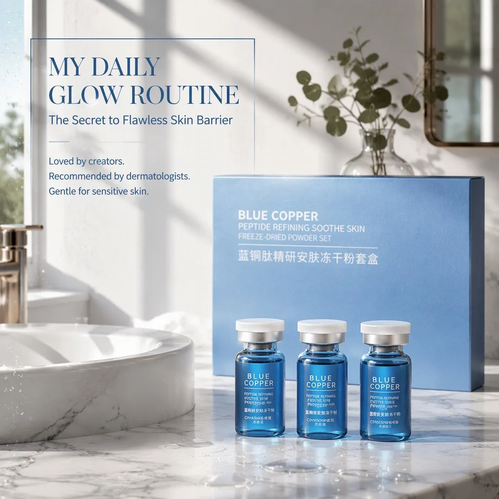 Wrinkles, Acne & Pores? 20pcs Kit Blue Copper Peptide & Oligopeptide Freeze-Dried Powder – Anti-Aging, Pore Shrink, Acne Repair