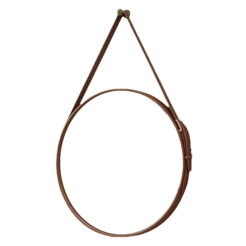 

Nordic, hotel, bathroom, round, leather, wall hanging, dressing, decoration, mirror