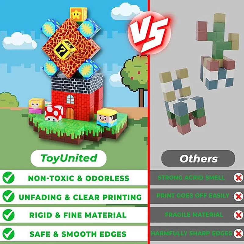 Magnetische bouwstenen Mijnwereld Magneetkubus Set voor Jongen Meisje Kind Leeftijd 3+ DIY Model Kinderen Stem STEM Zintuiglijk Speelgoed Cadeau