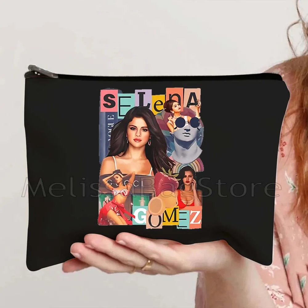 Beautiful Selena Rare Portrait Cute Music Singer Poster Fan Gifts Canvas Cosmetic Bag Makeup Toilet Bag Pencil Case Zipper Pouch