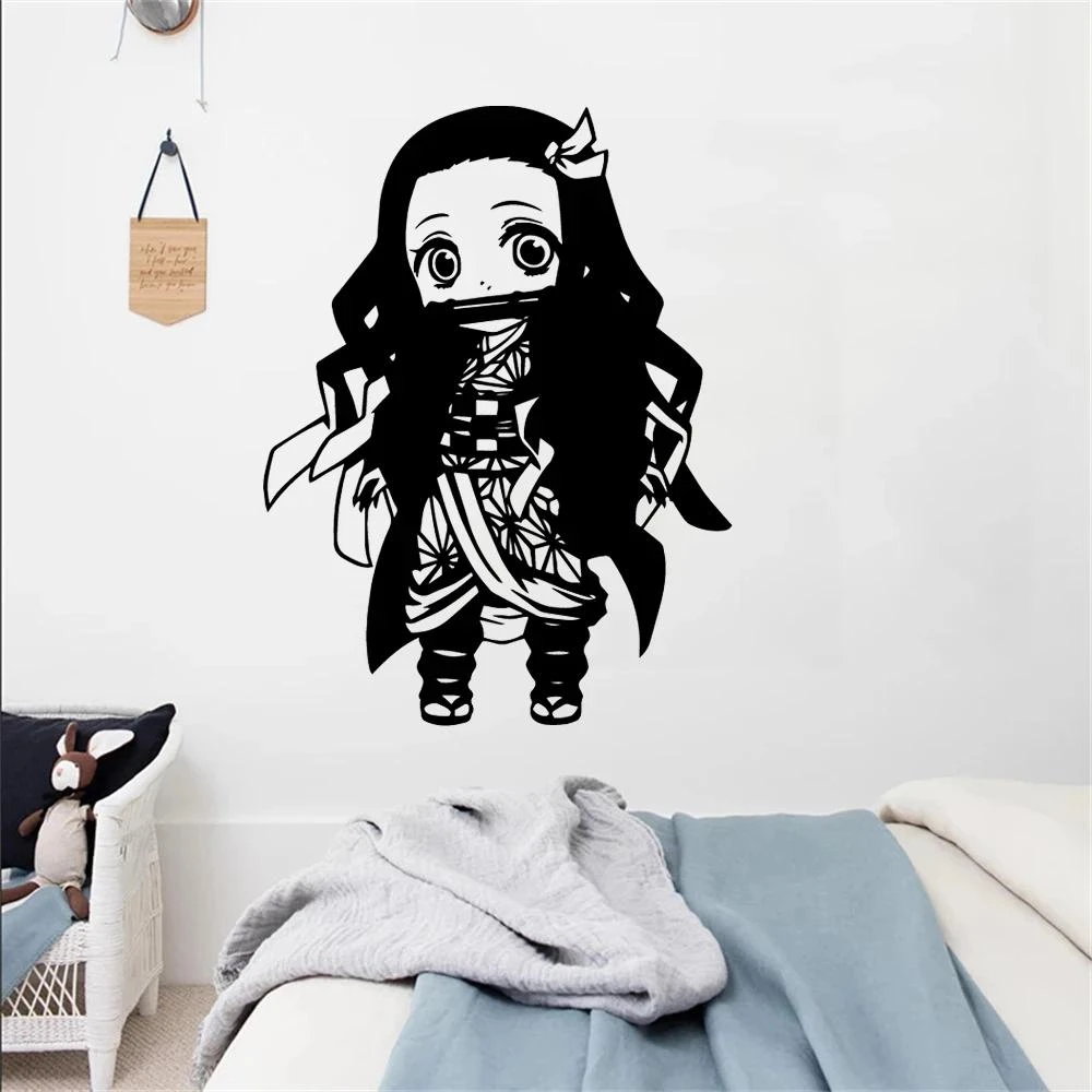 1 pc nice Beauty Demon Slayer game role Wall Sticker Self Adhesive Vinyl Waterproof Wall Art Decal for home bedroom decor