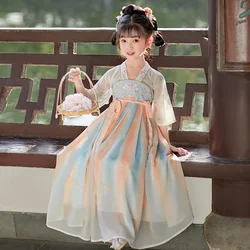 Summer Girl Hanfu Dress Kids Clothes Vestido Traditional Chinese Clothing Cosplay Children Costume Modern Fairy Dresses Girls
