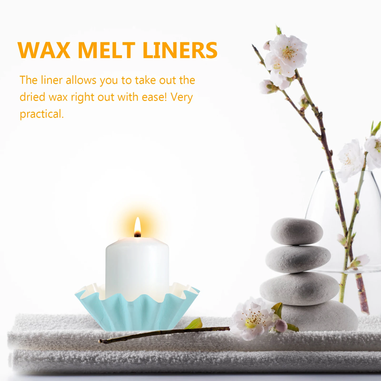 

50pcs Heating Aromatherapy Trays Wax Melt Warmer Liners High Temp Resistant Leak Proof Pet Coated Paper Easy Clean Replacement