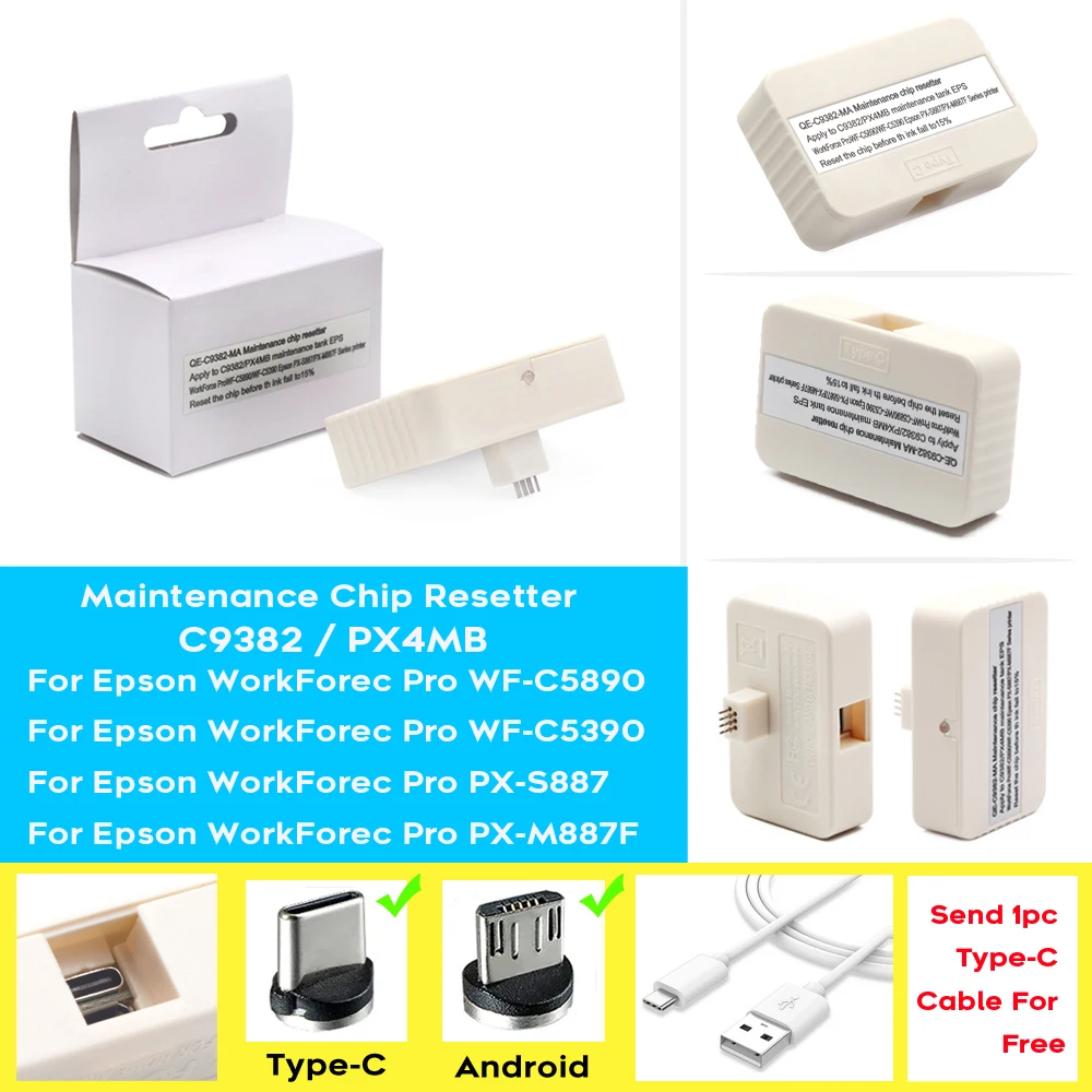 C9382 Chip resetter Maintenance Box Chip Resetter For Epson WorkForce C5890 WF-C5390 C5390 C5890 PX-S887 PX-M887F Printer