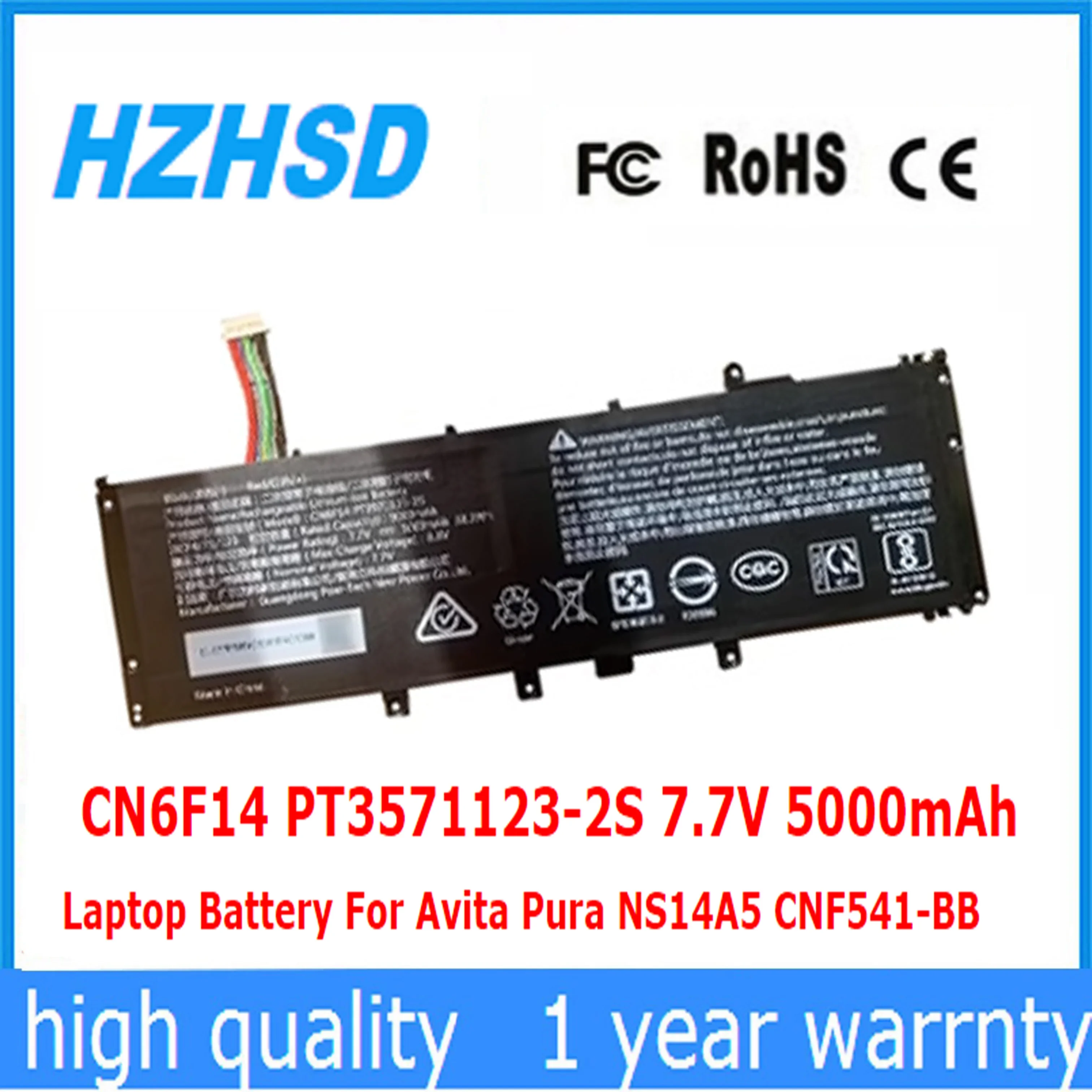 CN6F14 Original PT3571123-2S 7.7V 5000mAh Laptop Battery For Avita Pura NS14A5 CNF541-BB 2ICP4/71/123