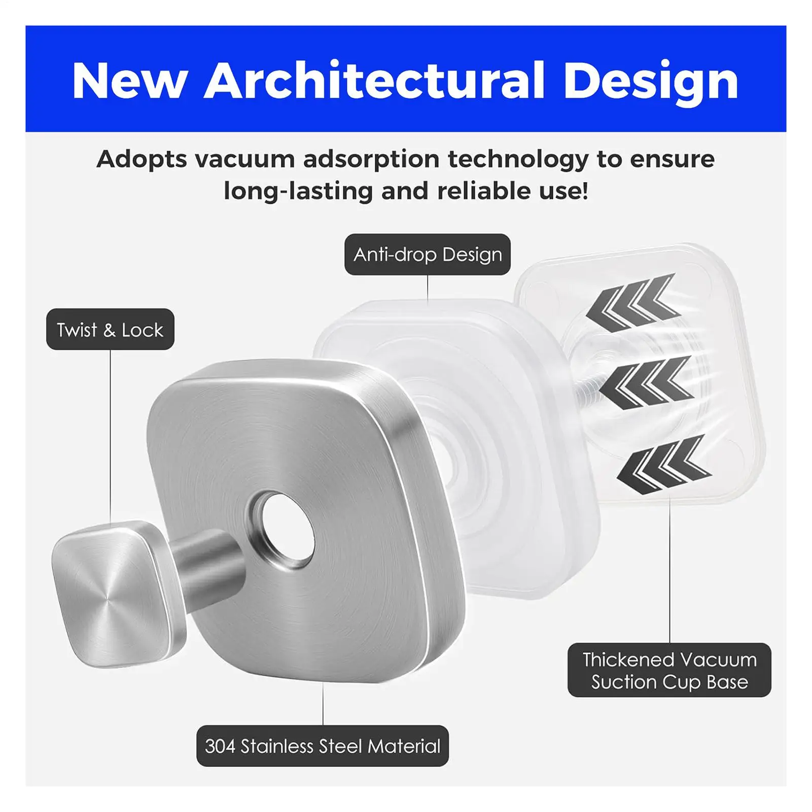 

Suction Cup Hooks for Shower Bathroom Hanging Towels Robe Loofah Hook Mounting On Glass Shower Doors Tile Mirrors