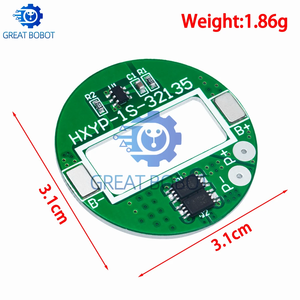 1S 5A LiFePO4 Battery BMS Board, 3.65V Over Temperature Protection Module 18650 32650
