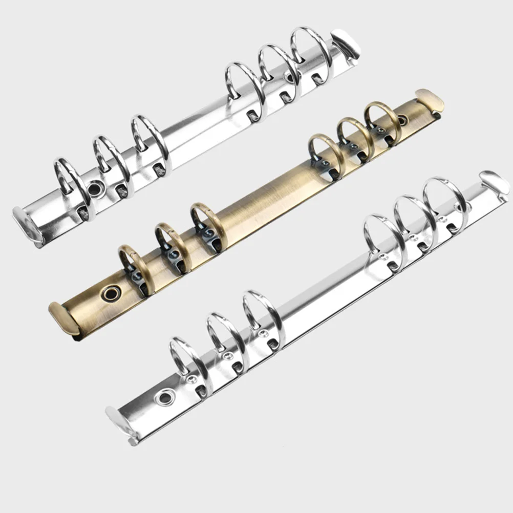 6 Pcs Binder Ring Mechanism Gold Rings Loose-leaf Large Key A5 Metal Folder File Adhesive