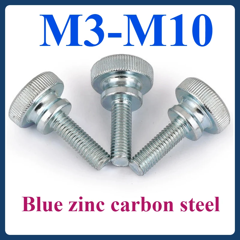 

M3-M10 Galvanized Carbon Steel High Head Knurled Hand Screw Large Head Step Screw Adjustment Bolt Simple to use and durable
