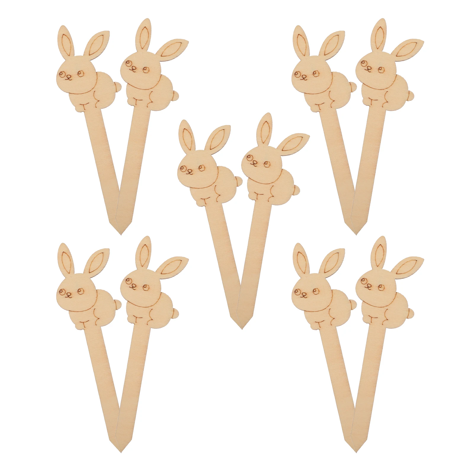 

10 Pcs Unique Wooden Bookmarks Easter Bunny Book Label Decorative Book Tags For DIY Craft Supplies Reading Gifts