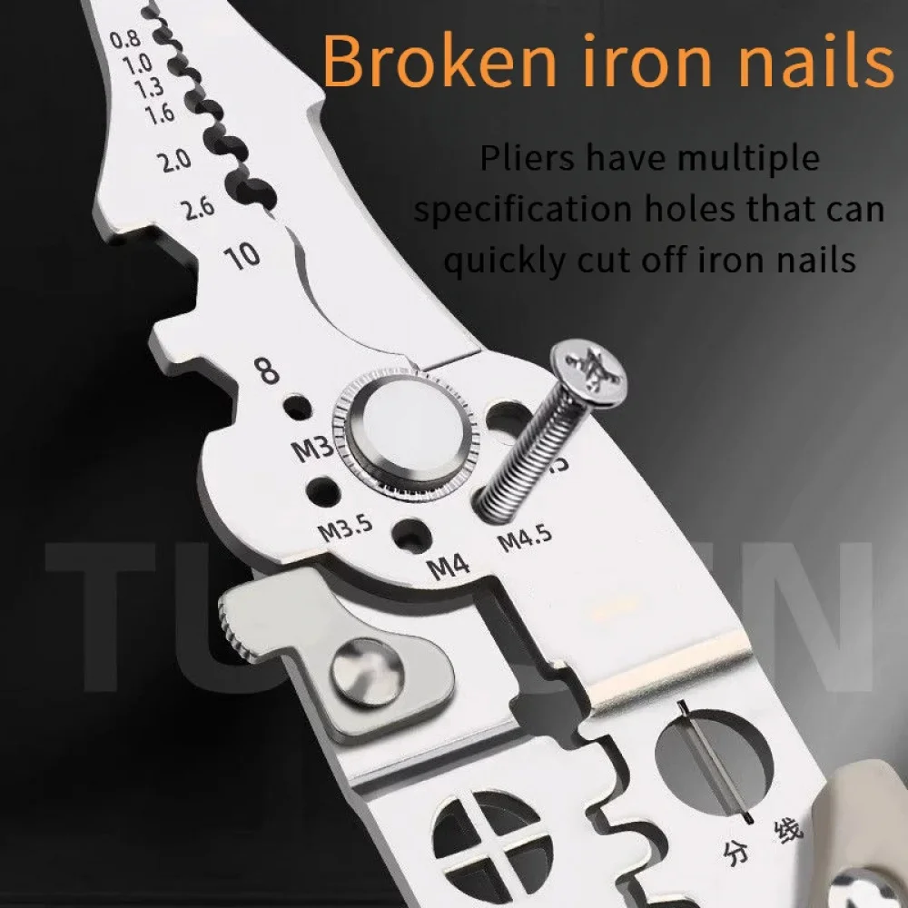 1 PC Multifunctional Wire Strippers ช่างไฟฟ้า CRIMPING คีมตัดสายไฟเครื่องมือฮาร์ดแวร์ Universal คีมตัดลวด