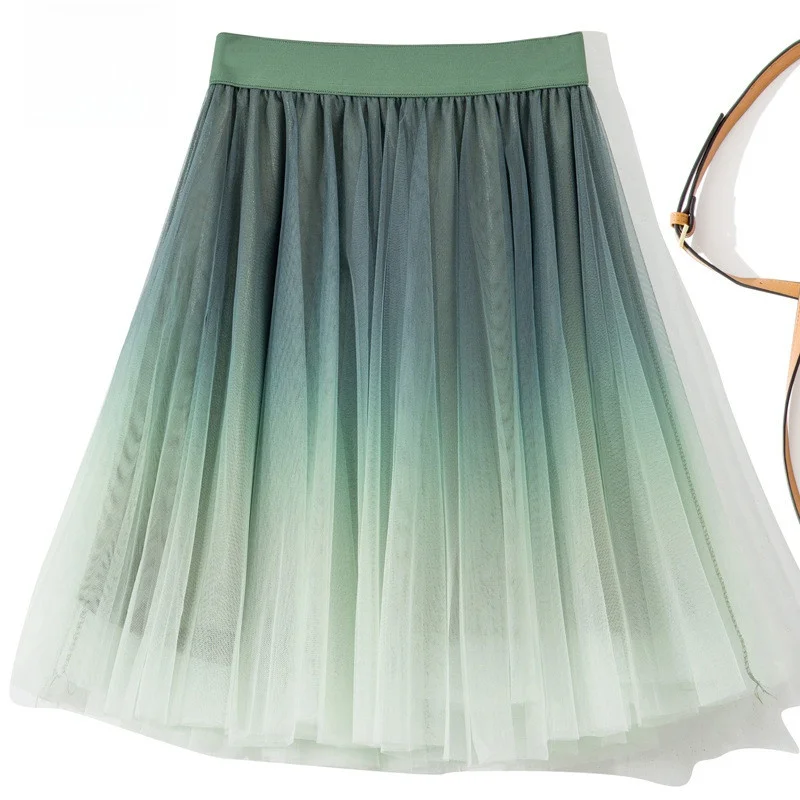 

Модная женская летняя короткая юбка А-силуэта с высокой талией, утягивающая, скрывающая живот, пышная, в стиле оверсайз