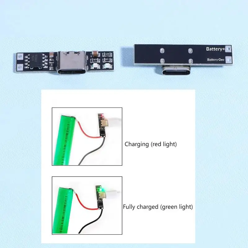 DC 3.7V Ternary Lithium Battery Charging Board 1A 4.2V Charger Module Ultra-Narrow Ultra-Small Type-C Interface Charging Module