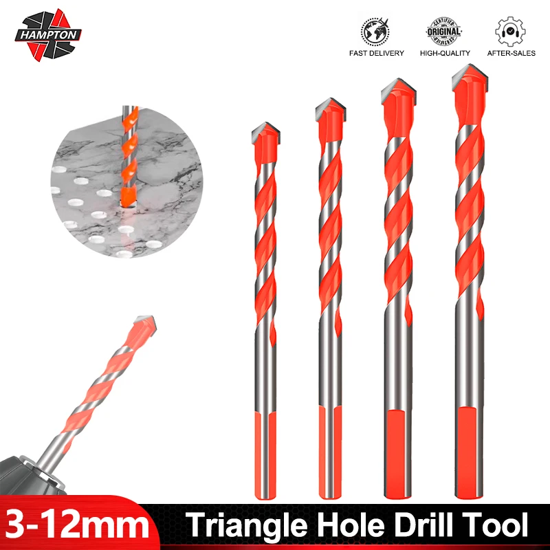 

1pc 3-12mm Triangular-overlord Handle Drill Multifunctional Triangle hole Drill tools for Glass Tile Tungsten Steel Wall Tile