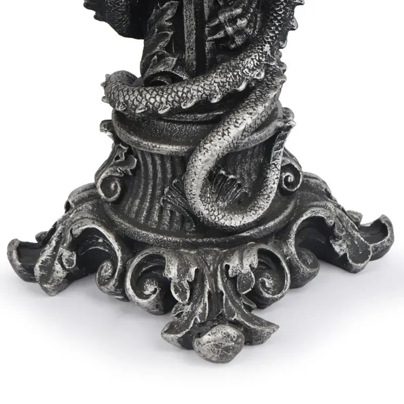 Resin Vintage Dragon Candlestick Sculptures Living Room Holders Decoration Office House Home Decor Halloween Candle Holder