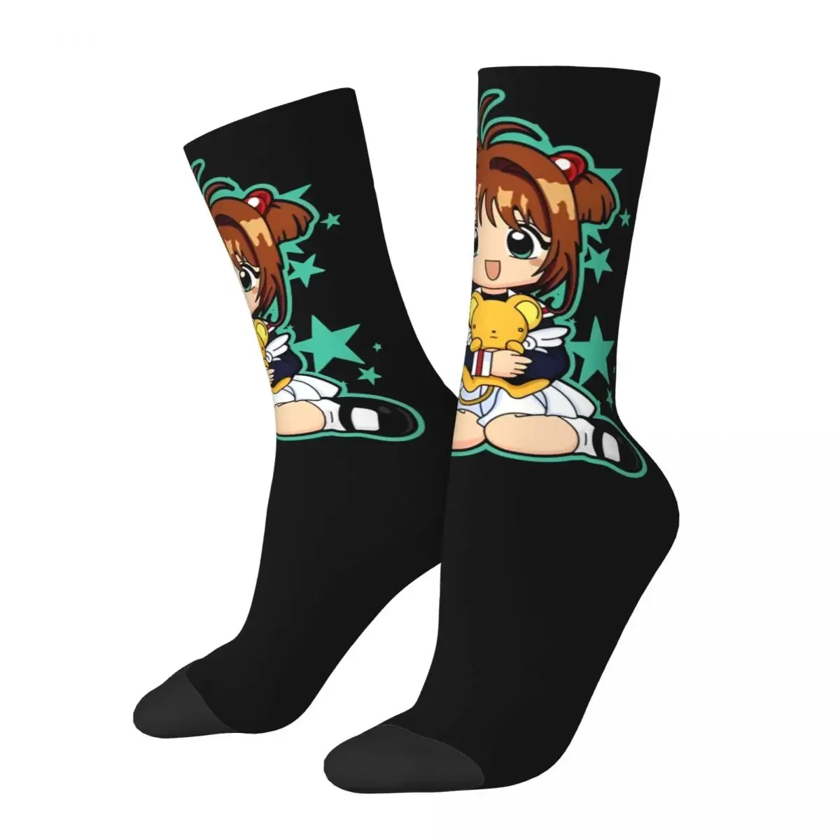 Autumn Winter Crazy Design Men's Women's Cardcaptor Sakura Card Captor Socks Sweat Absorbing Soccer Socks