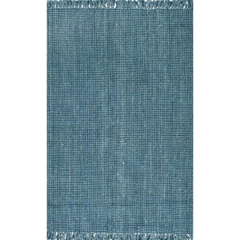 Blue Rugs and Carpet for Home Living Room Handmade 100% Natural Jute Upholstery Rugs