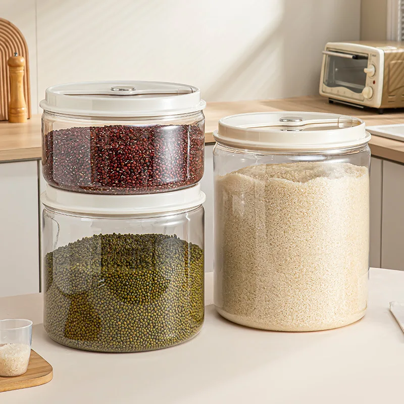

Household Moisture-proof Large-capacity Rice Box, Transparent and Visible Five-grain Rice Jar