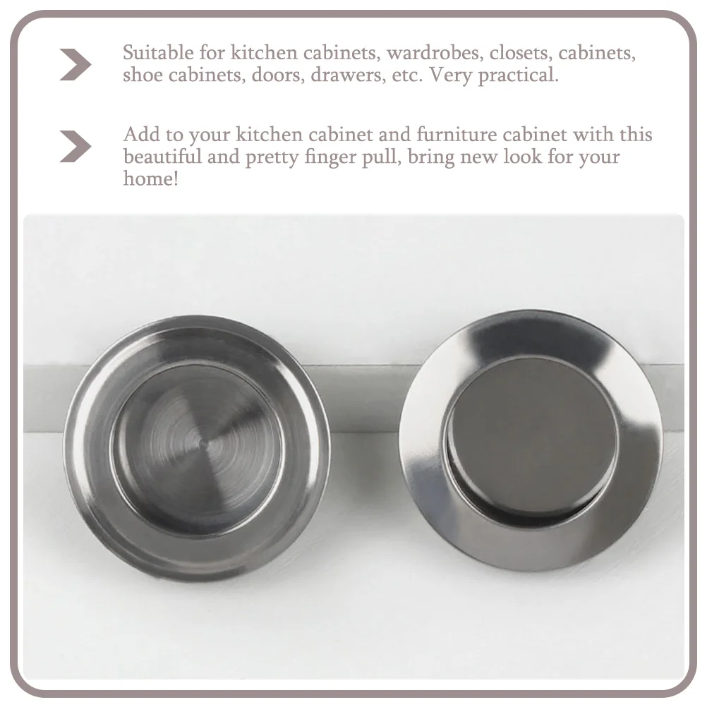 

20pcs Invisible Pull Handle Stainless Steel Cupboard Wardrobe Door Drawer Handle Embedded Furniture Accessory Closet Bathroom