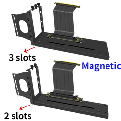 DIY 2/3 Slot 7PCI Universal Magnetic Extended Graphics Card Vertical Bracket Riser PCI Express Stent Mount Stand GPU Holder Base