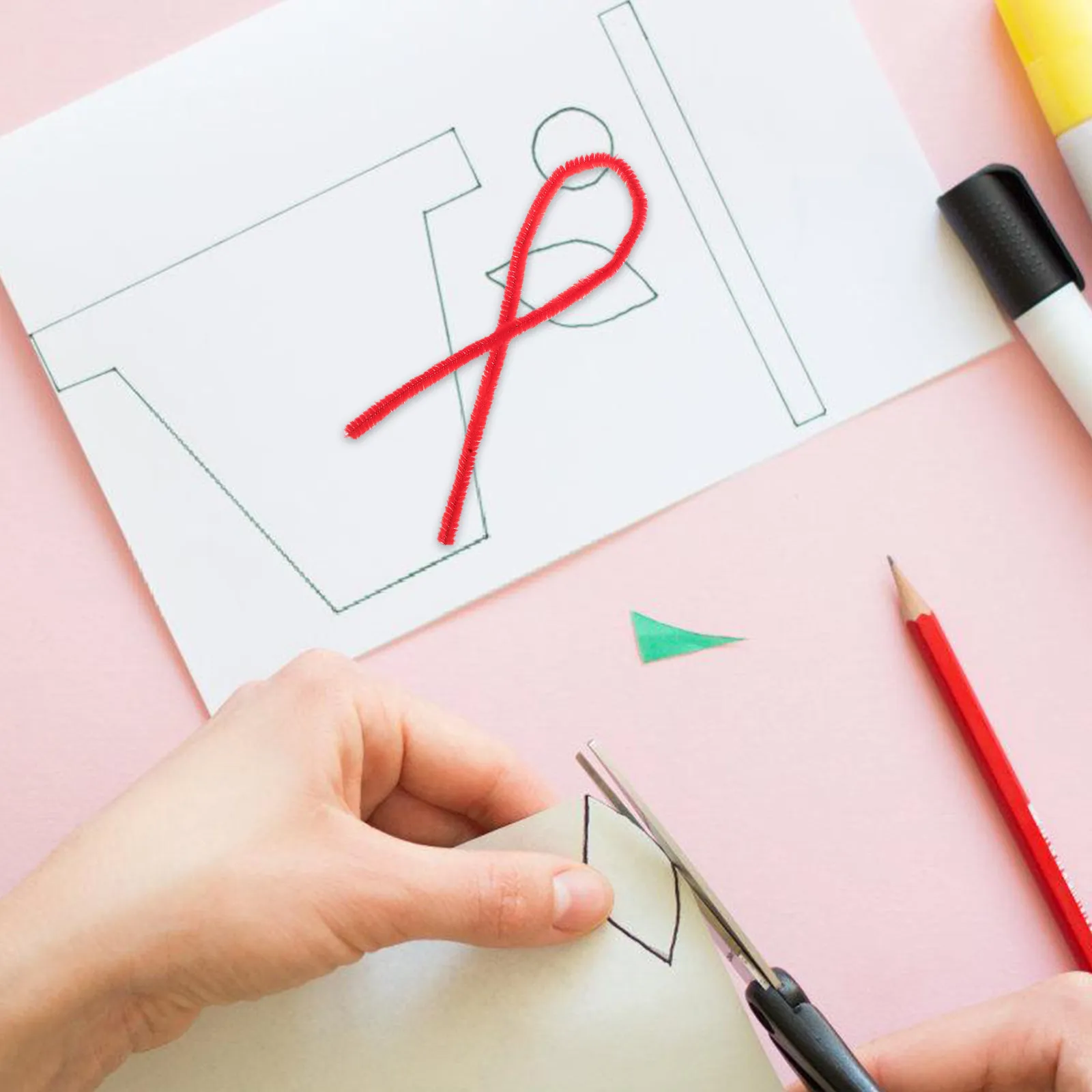 

100 шт. красных синельных проволок (трубочек) оптом для детских поделок, развития мелкой моторики и распознавания форм