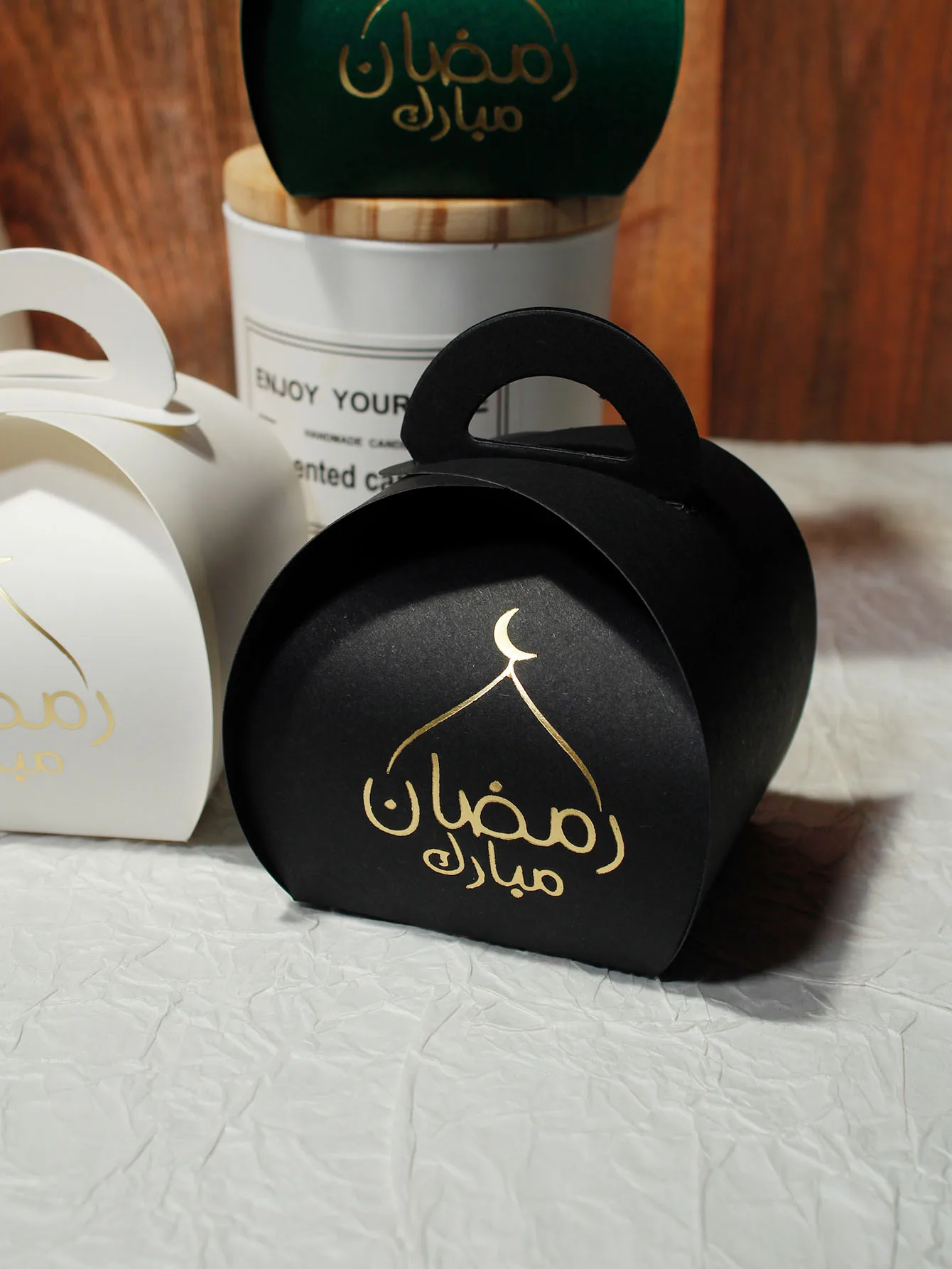 Eid Mubarak Gift Box, Hot Stamped Eid al Fitr Exclusive Logo Happy Festival, Islamic Muslim Packaging Chocolate Candy Box