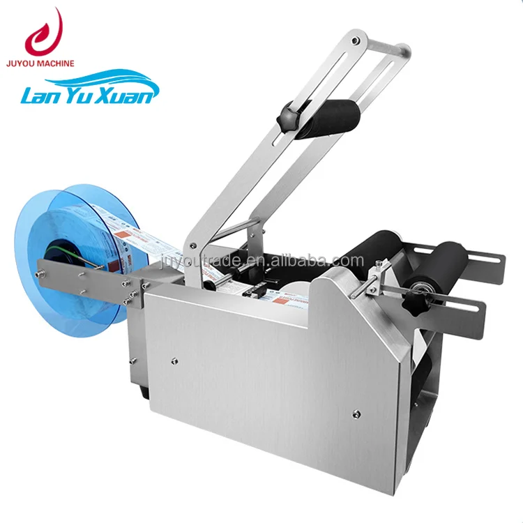 JUYOU 2022 Manual Fast Semi Automatic Adhesive Wine Round Bottle Labeling Machine