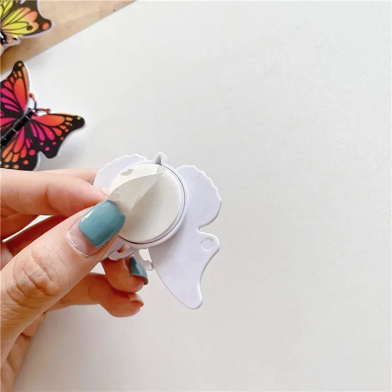 Beautiful Butterfly Expanding Phone Stand Grip Finger Rring Support Anti-Fall Round Foldable Mobile Phone Holder for IPhone 11